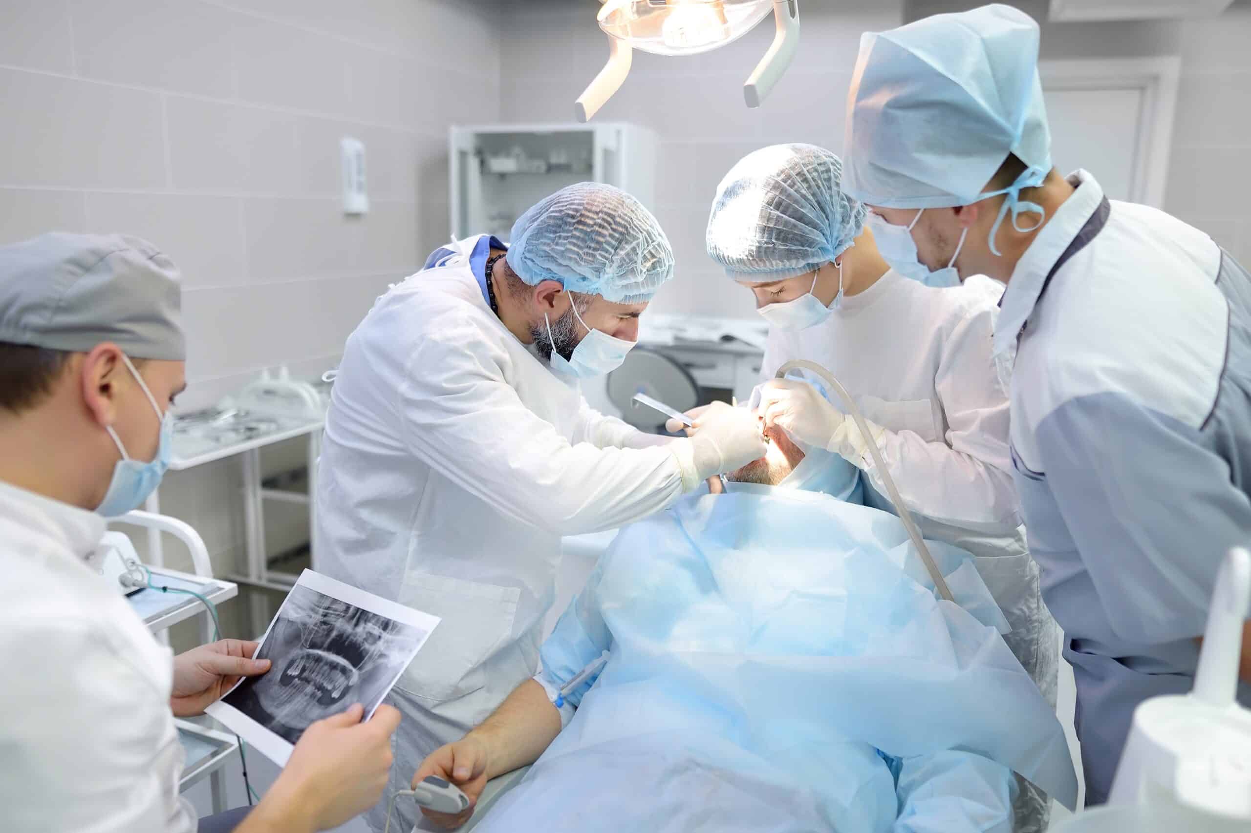 Anesthetized patient in the operating room